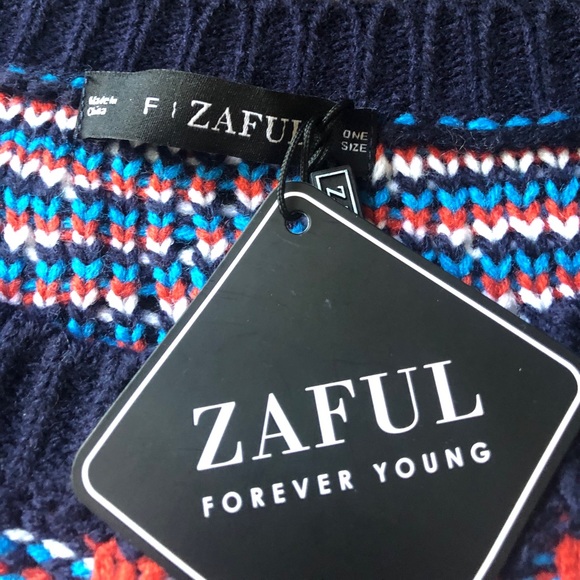 Aztec Zaful Crop Sweater w/ balloon sleeves - Picture 4 of 7